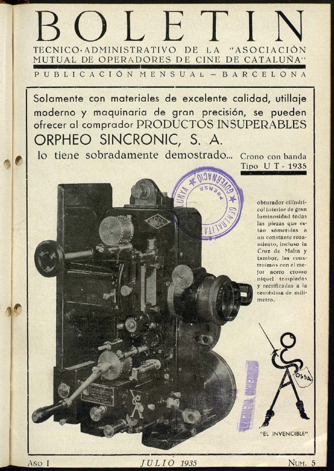 A.M.O.C.C. magazine side cover Issue 5  July 1935