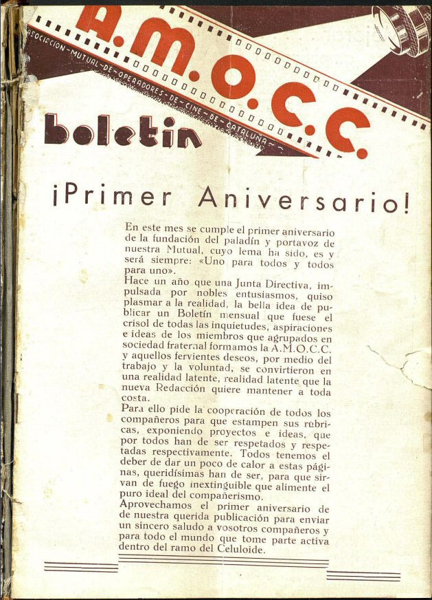 A.M.O.C.C. magazine side cover Issue 12   1936
