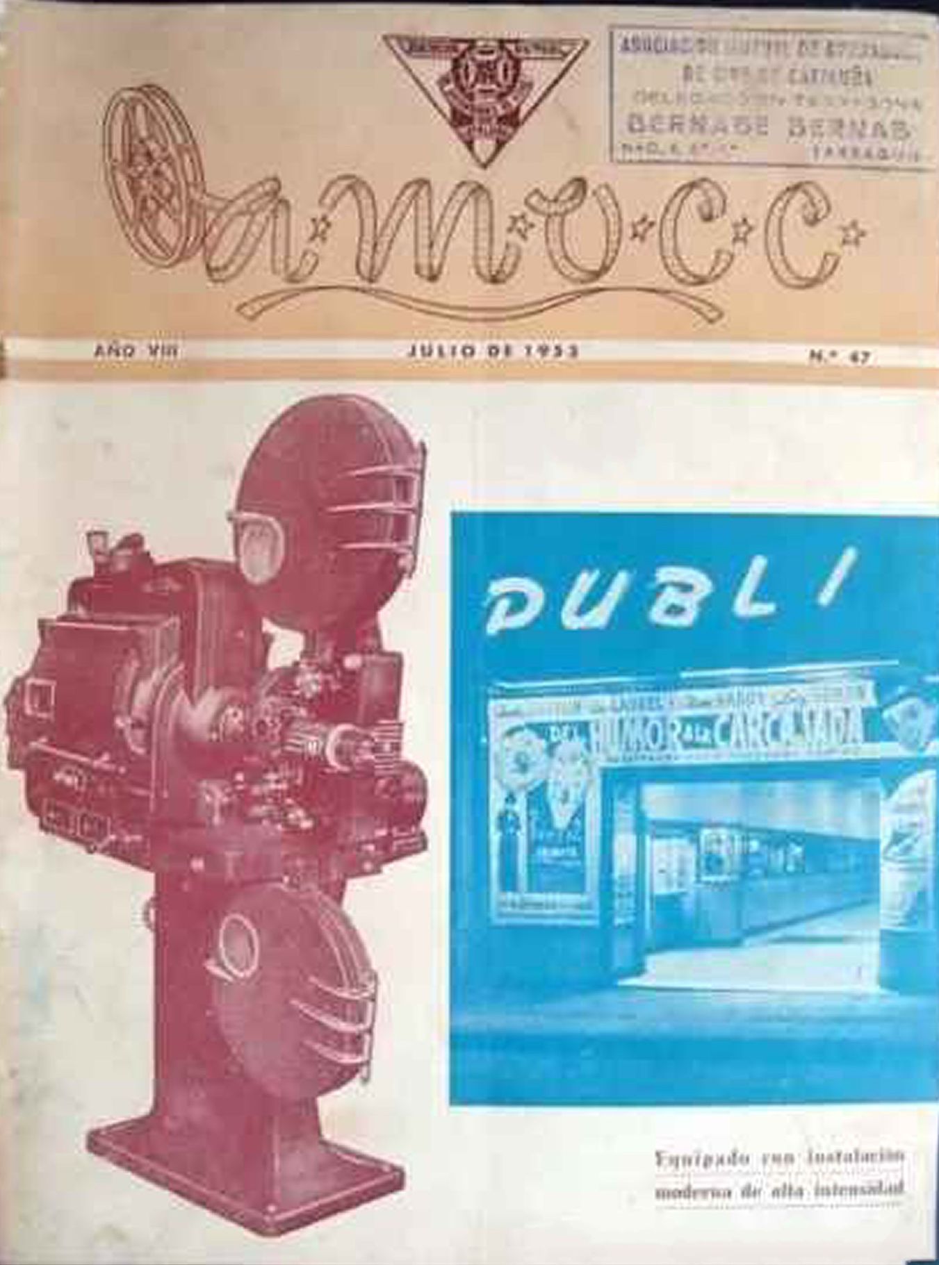 A.M.O.C.C. magazine side cover Issue 47  July 1953