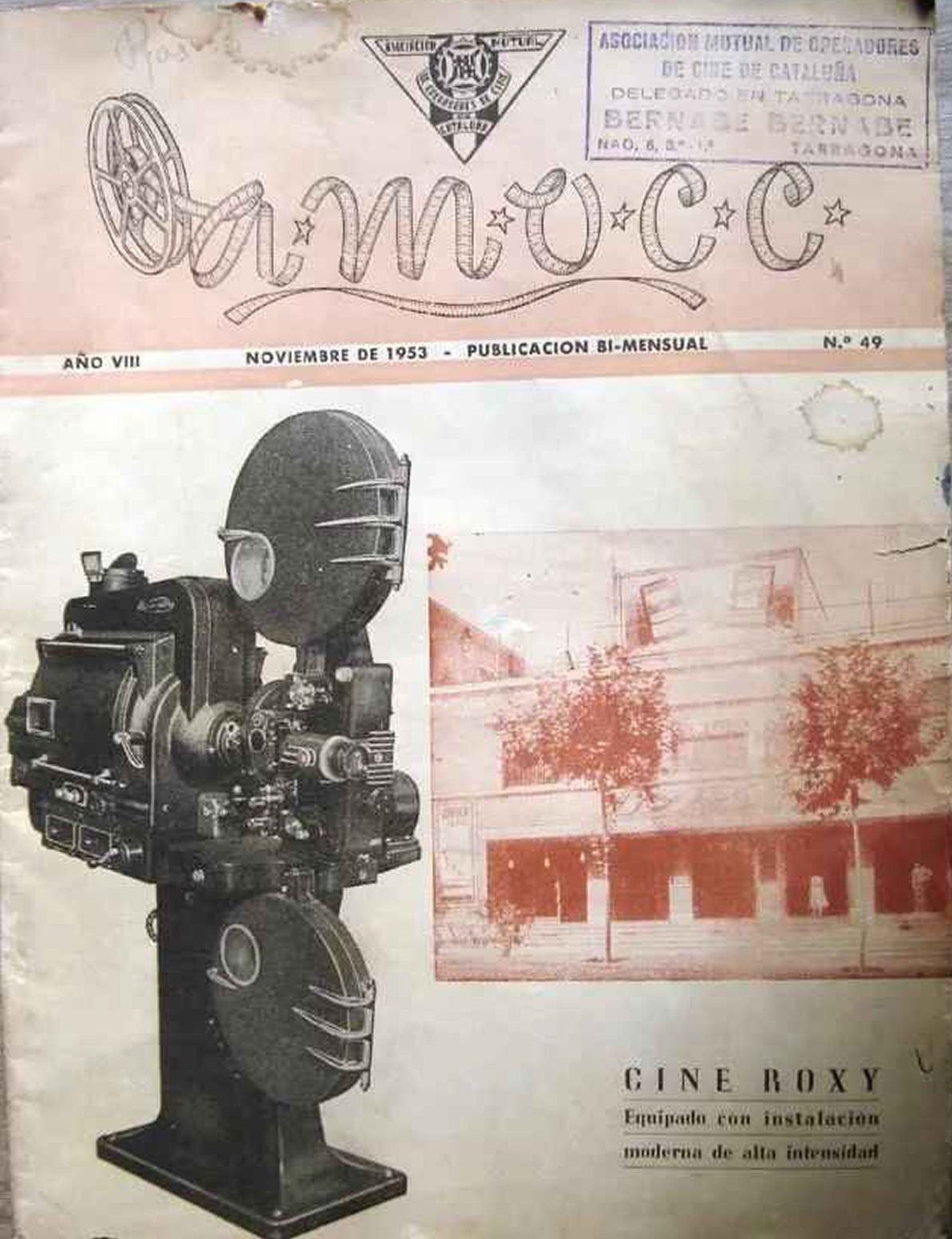 A.M.O.C.C. magazine side cover Issue 49  November 1953