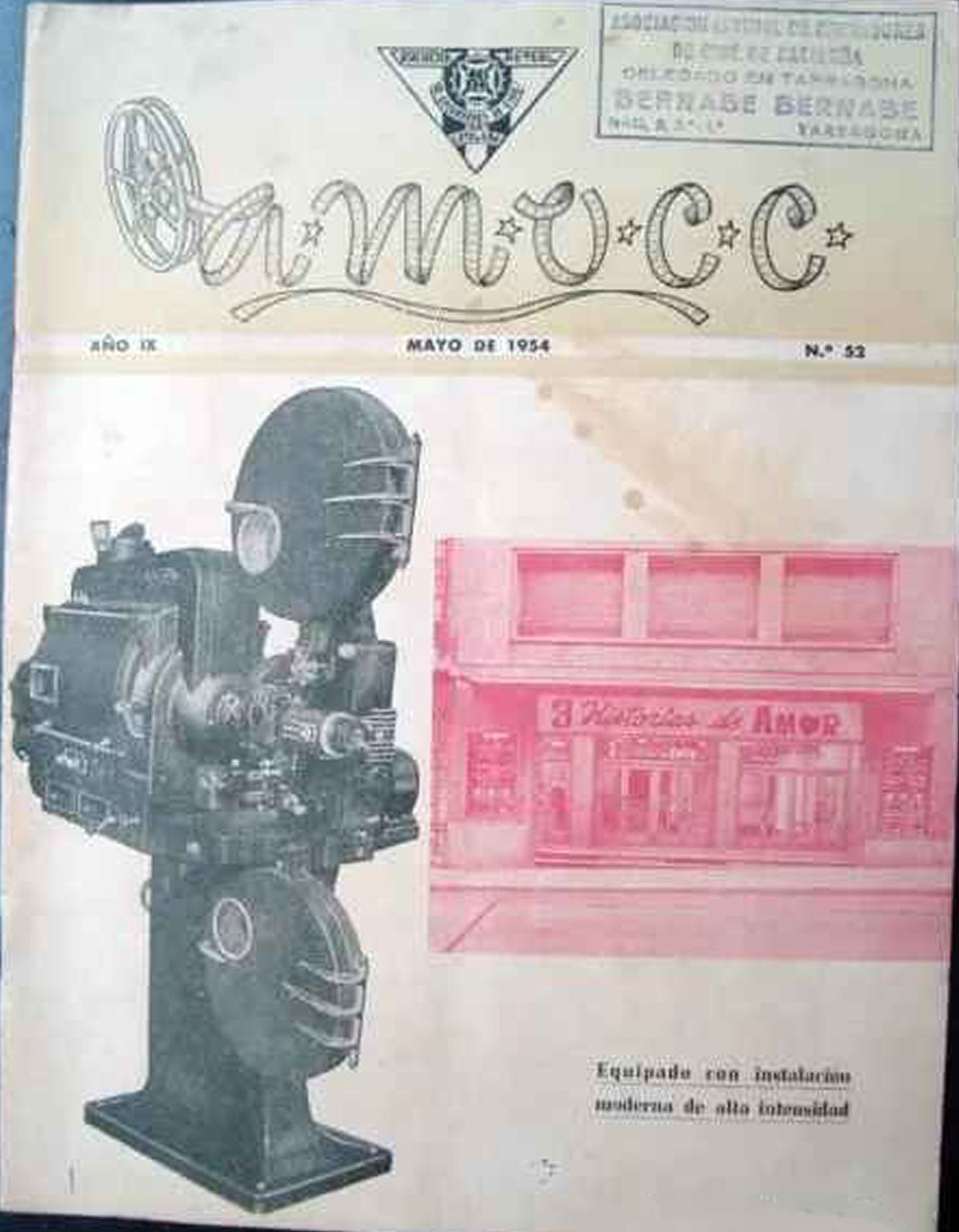 A.M.O.C.C. magazine side cover Issue 52  May 1954