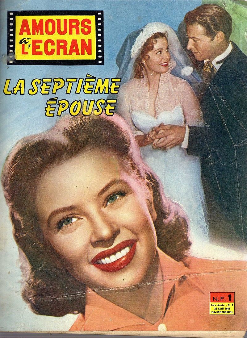 AMOURS A LECRAN magazine side cover Issue 7 25 April 1962
