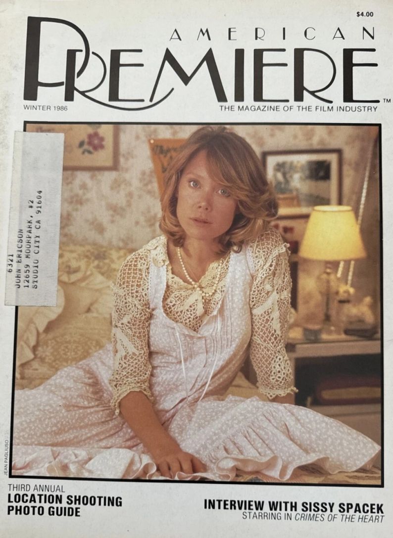 AMERICAN PREMIERE magazine side cover Winter 1986