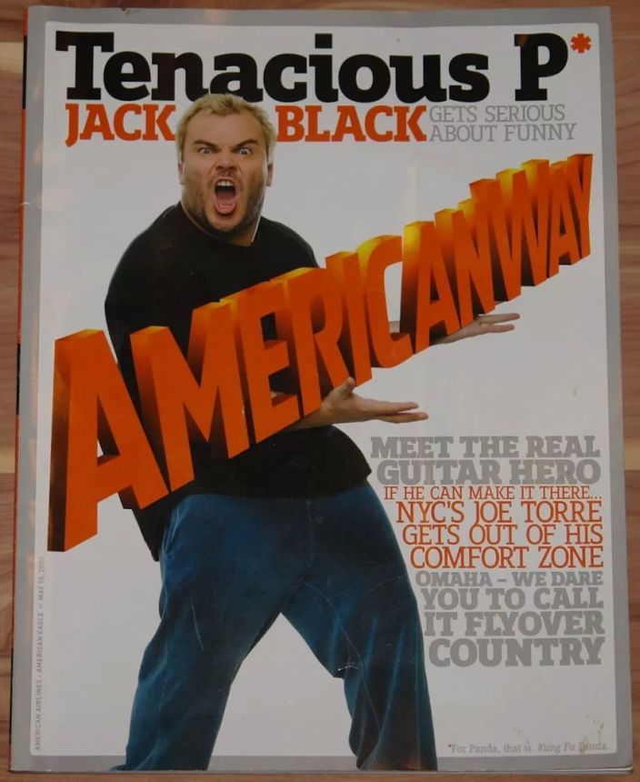 AMERICAN WAY magazine side cover 15 May 2008