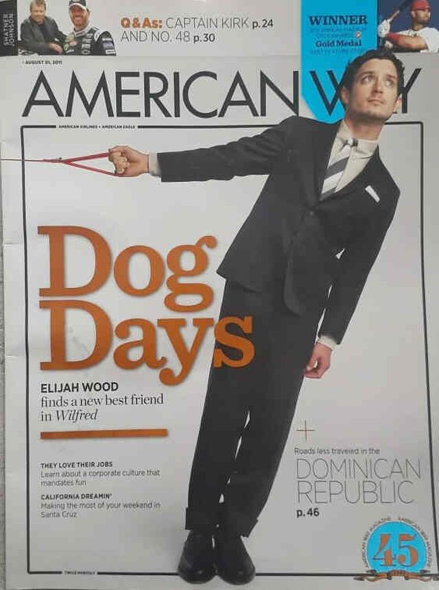 AMERICAN WAY magazine side cover 1 August 2011