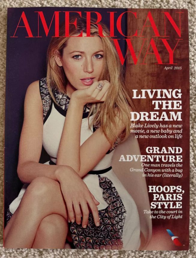 AMERICAN WAY magazine side cover  April 2015