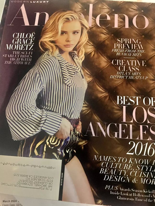 ANGELENO magazine side cover  January 2016