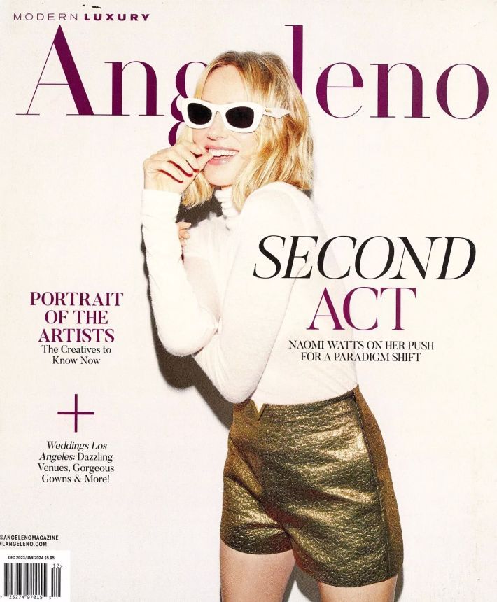 ANGELENO magazine side cover  December 2023/ January 2024 