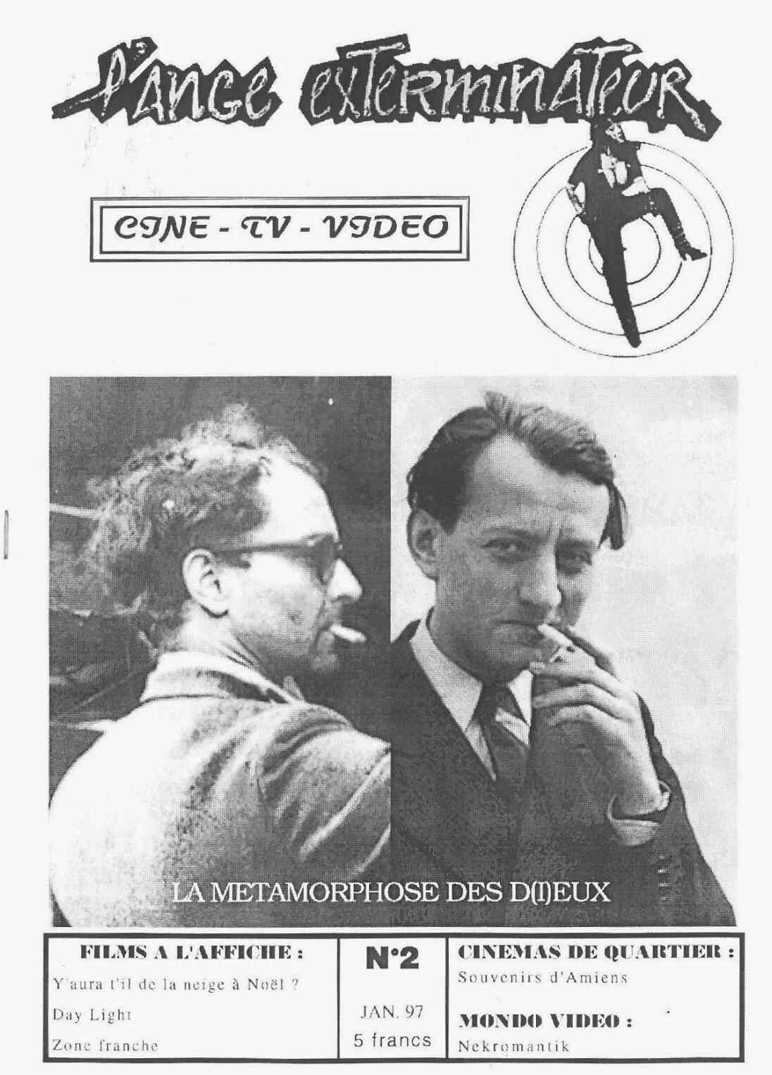 ANGE EXTERMINATEUR magazine side cover Issue 2  January 1997