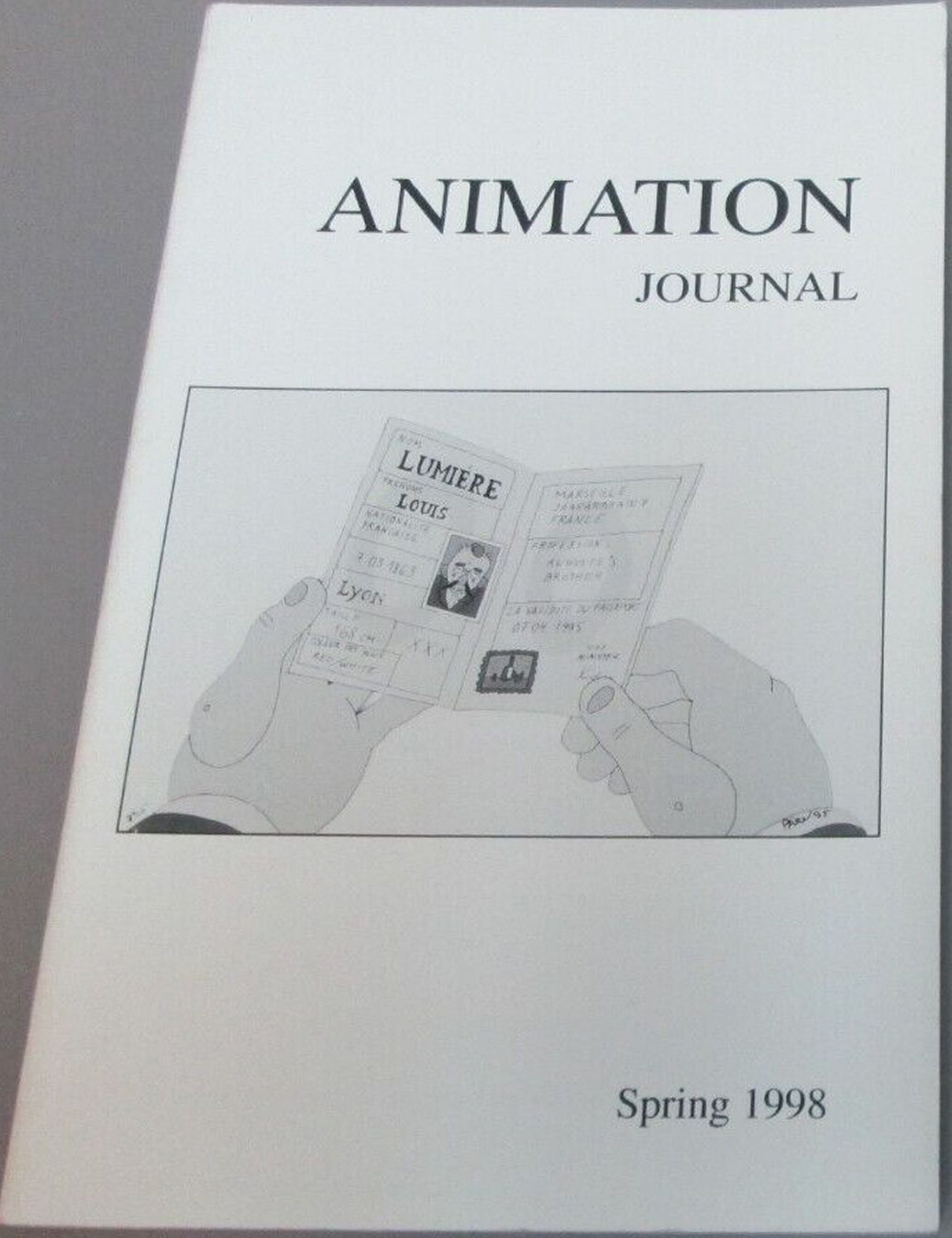 ANIMATION JOURNAL magazine side cover Spring 1998