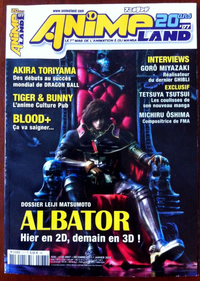ANIMELAND magazine side cover Issue 177  December 2011/ January 2012 