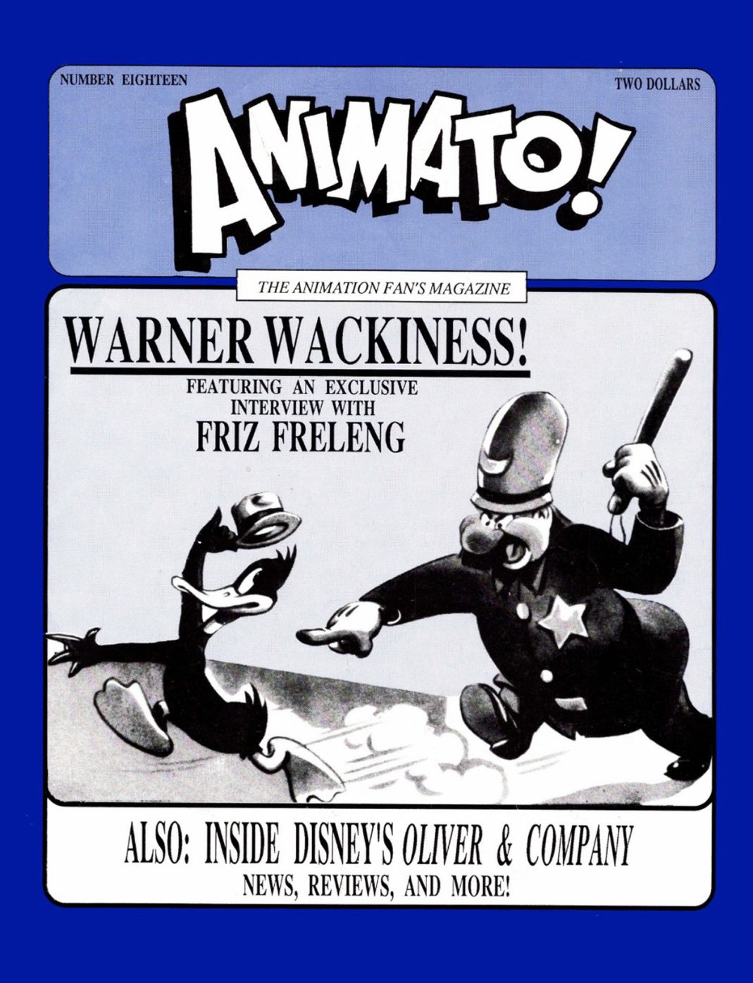 ANIMATO magazine side cover Issue 18 Spring 1989