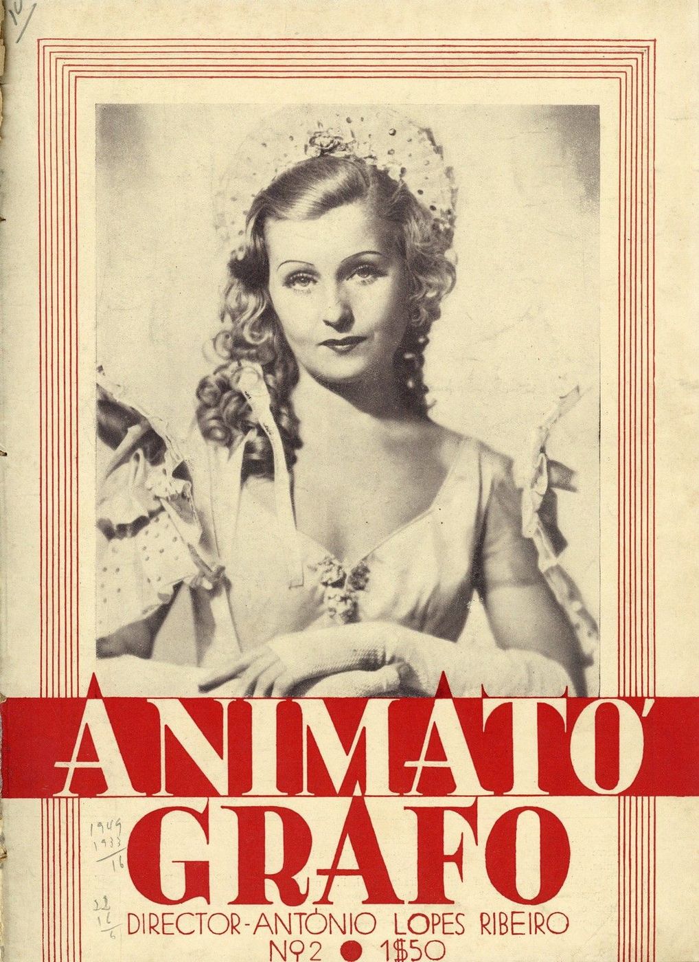 ANIMATOGRAFO magazine side cover Issue 2 10 April 1933
