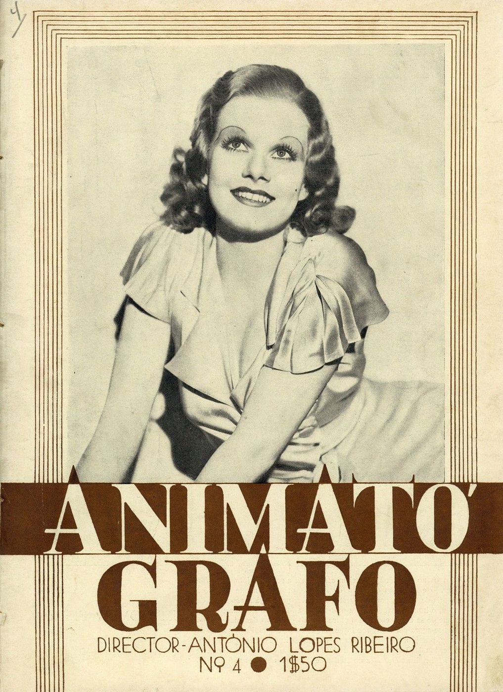 ANIMATOGRAFO magazine side cover Issue 4 24 April 1933