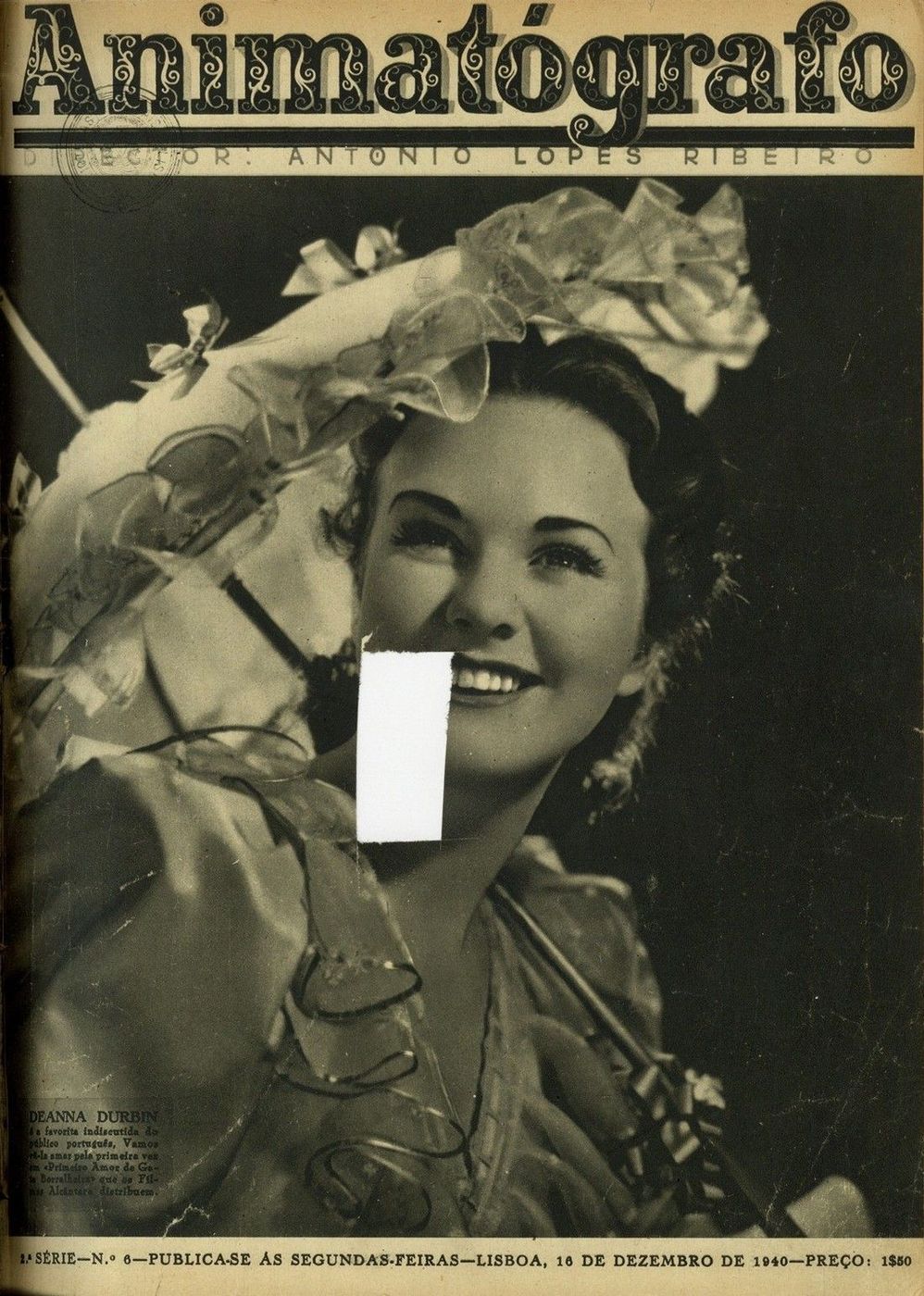 ANIMATOGRAFO magazine side cover Issue 6 16 December 1940