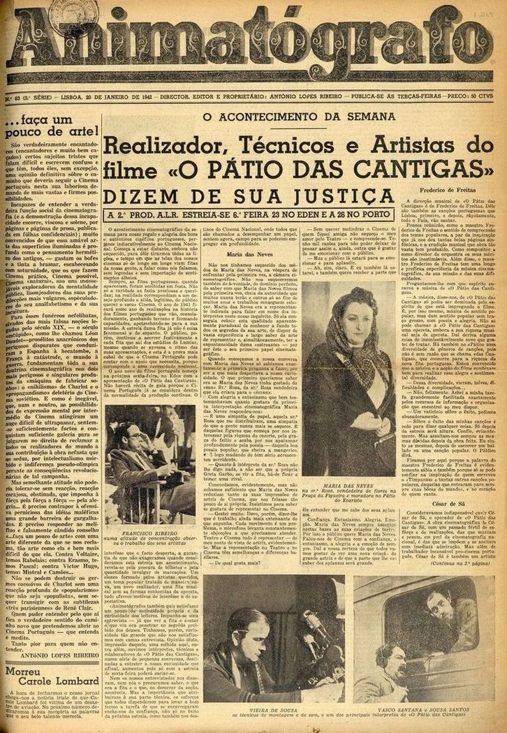 ANIMATOGRAFO magazine side cover Issue 63 20 January 1942