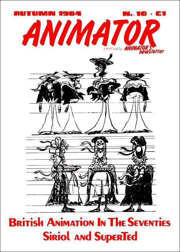ANIMATOR magazine side cover Issue 10 Autumn 1984