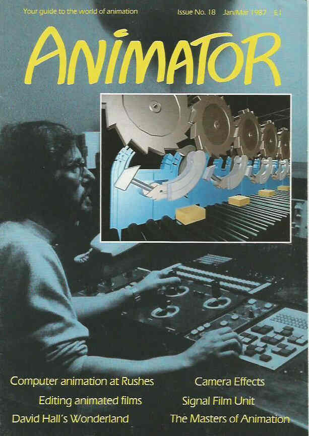 ANIMATOR magazine side cover Issue 18 January/February/March 1987