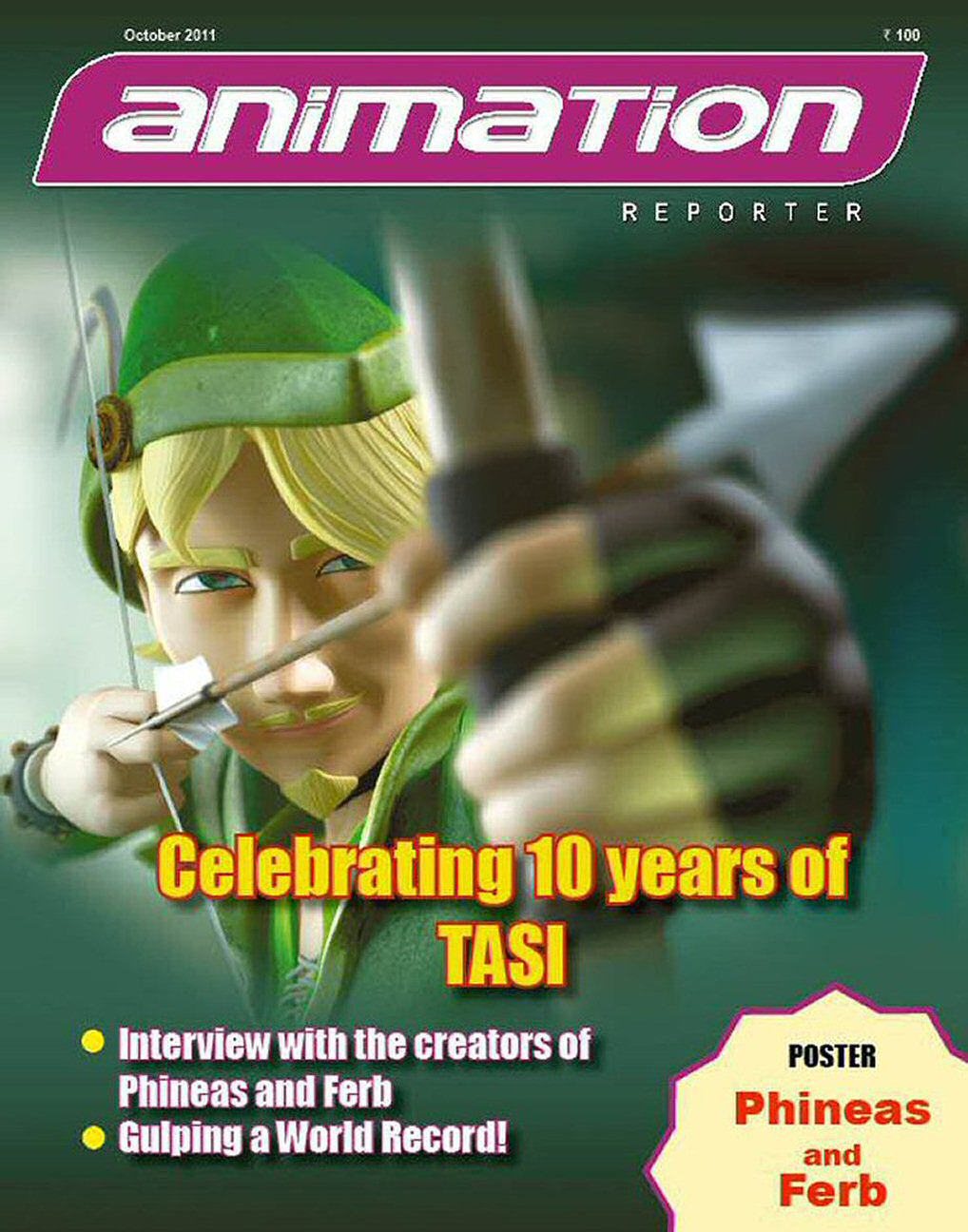 ANIMATION REPORTER magazine side cover  October 2011