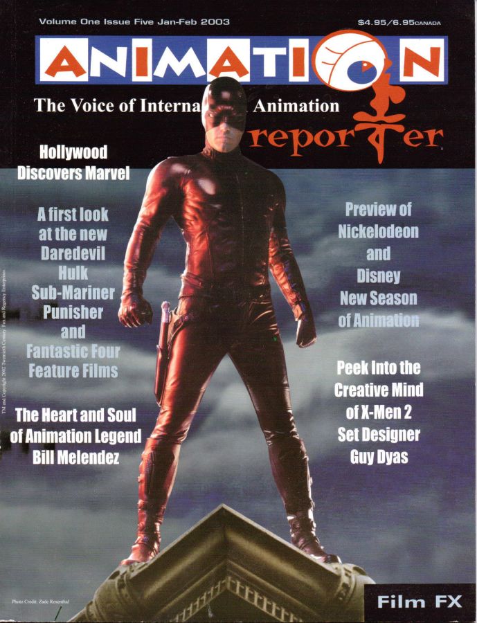 ANIMATION REPORTER (USA) magazine side cover Issue 5 January/February 2003