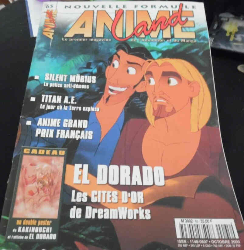ANIMELAND magazine side cover Issue 65  October 2000
