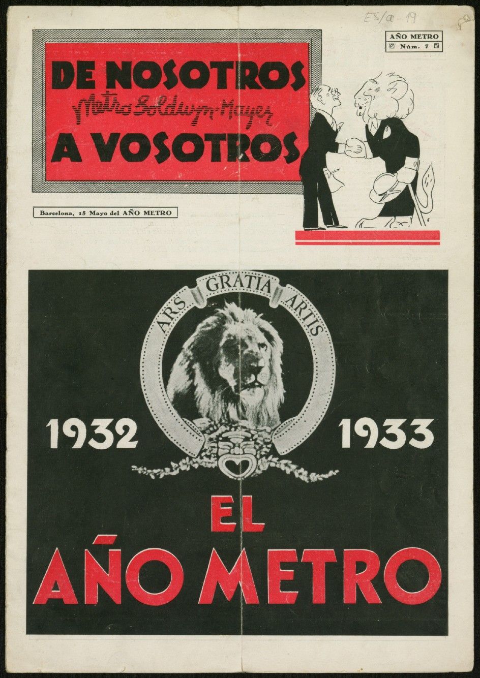 ANO METRO magazine side cover Issue 7 15 May 1932
