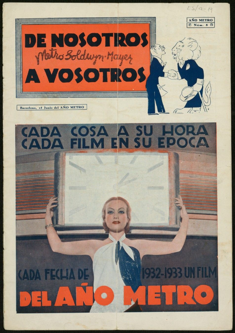 ANO METRO magazine side cover Issue 8 15 June 1932