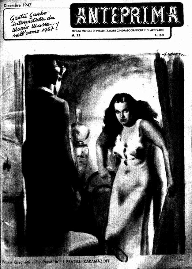 FILMS IN ANTEPRIMA magazine side cover Issue 22 December 1947