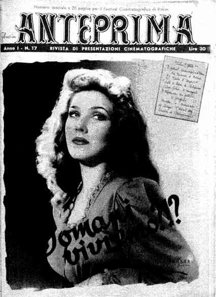 FILMS IN ANTEPRIMA magazine side cover Issue 17  1947