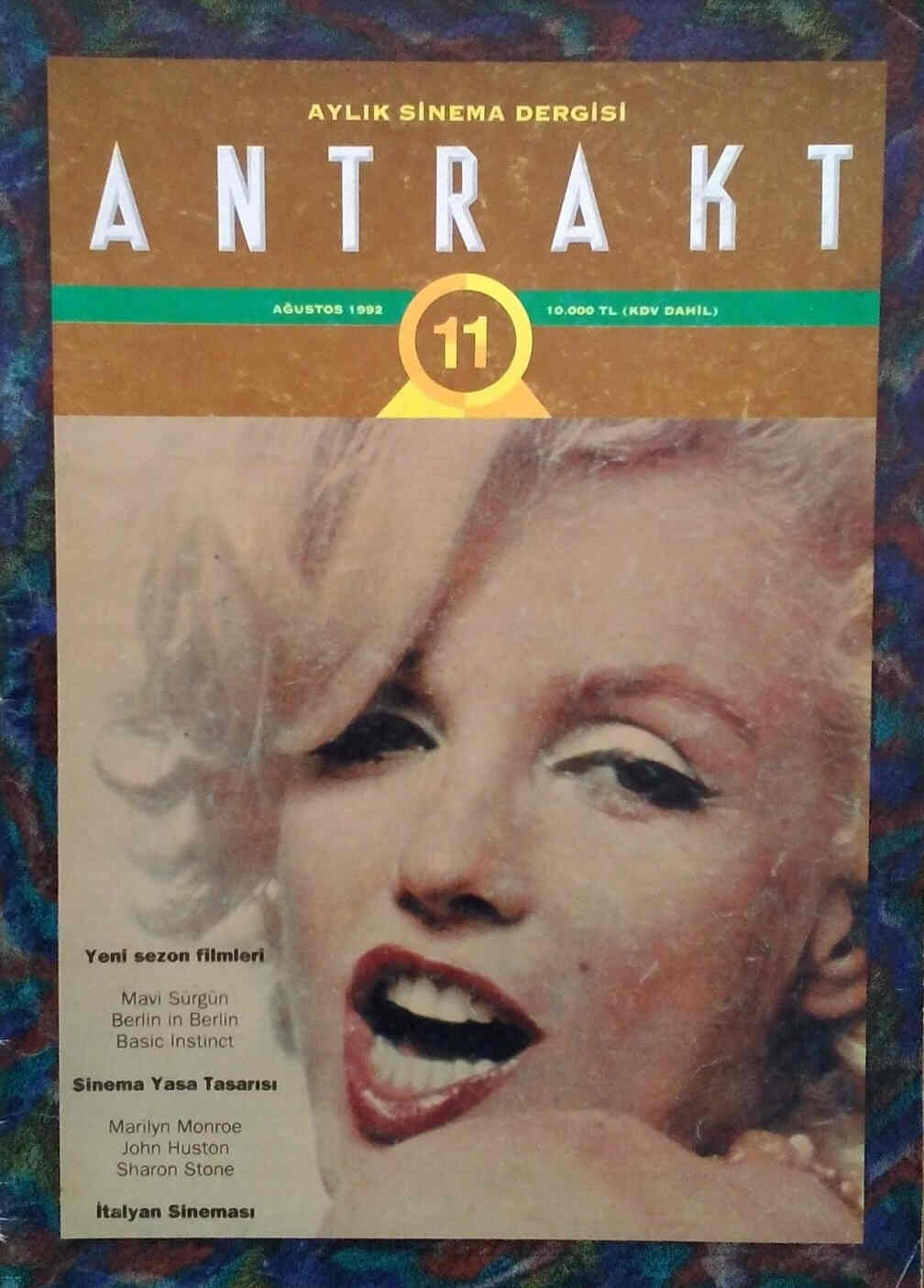ANTRAKT (TURKEY) magazine side cover Issue 11 August 1992