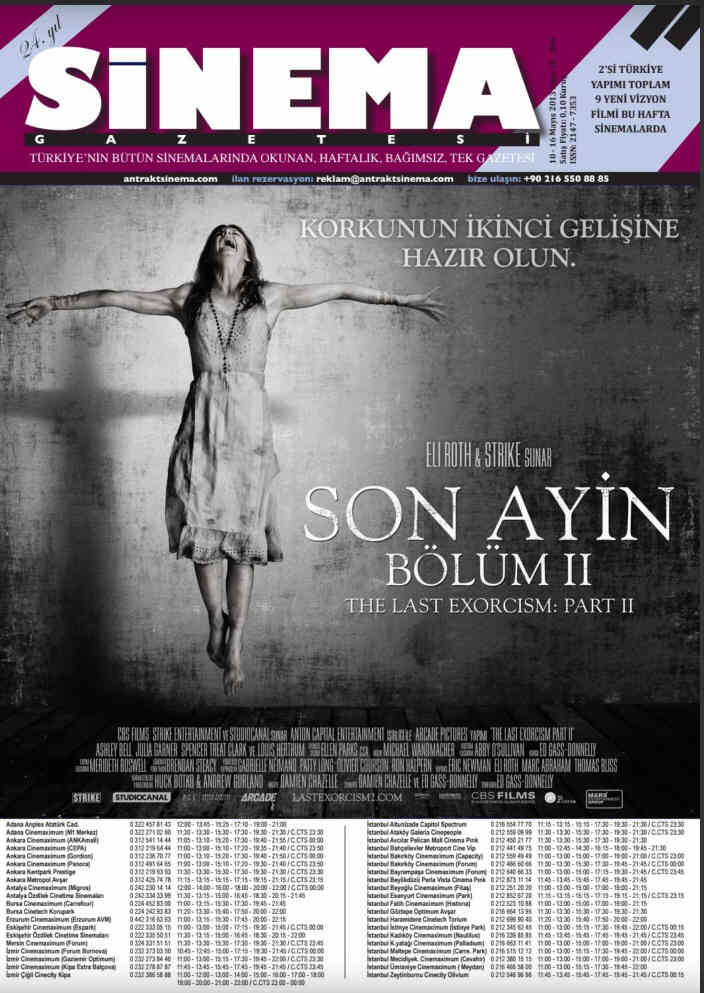 ANTRAKT SINEMA GAZETESI magazine side cover Issue 10 10-16 May 2013