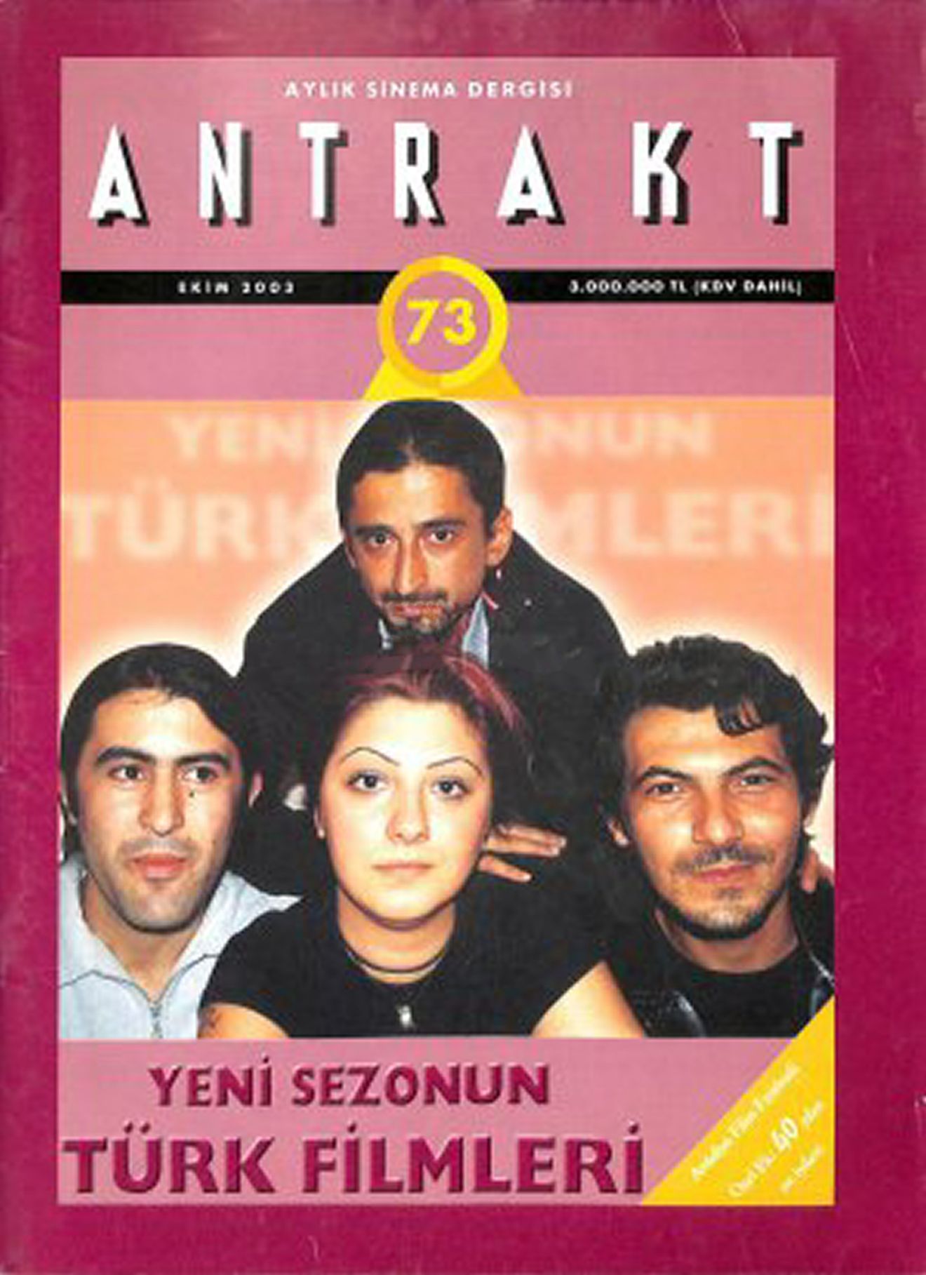 ANTRAKT (TURKEY) magazine side cover Issue 73  October 2013