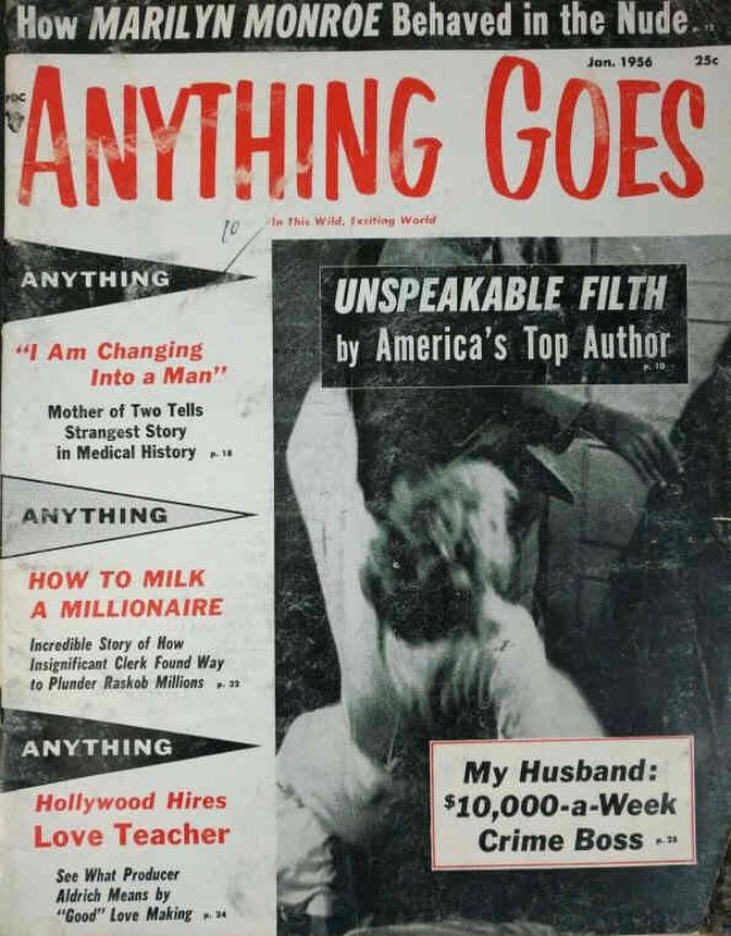 ANYTHING GOES (USA) magazine side cover  January 1956