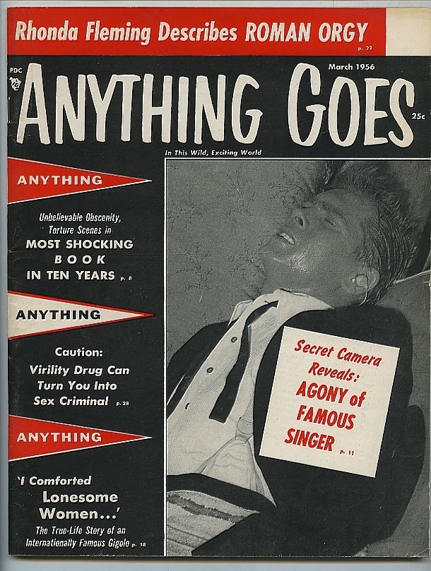 ANYTHING GOES (USA) magazine side cover March 1956