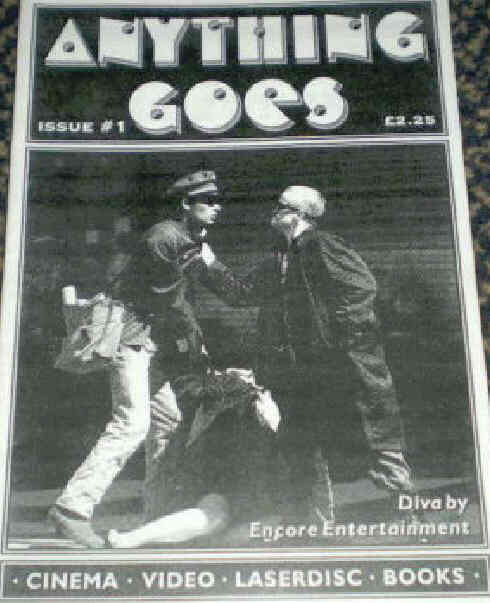 ANYTHING GOES magazine side cover Issue 1  1995