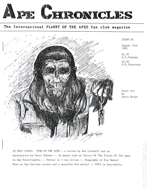APE CHRONICLES magazine side cover Issue 5 31 August 1992