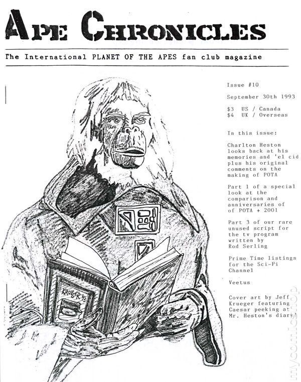 APE CHRONICLES magazine side cover Issue 10 30 September 1993