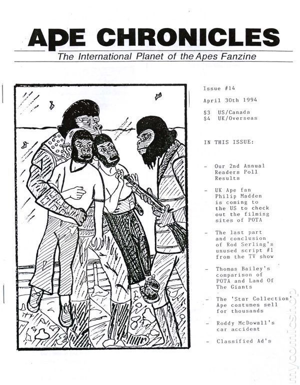APE CHRONICLES magazine side cover Issue 14 30 April 1994