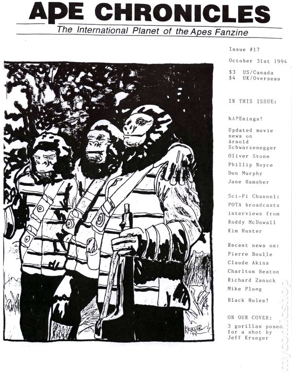APE CHRONICLES magazine side cover Issue 17 31 October 1994