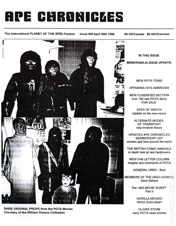APE CHRONICLES magazine side cover Issue 26 30 April 1996