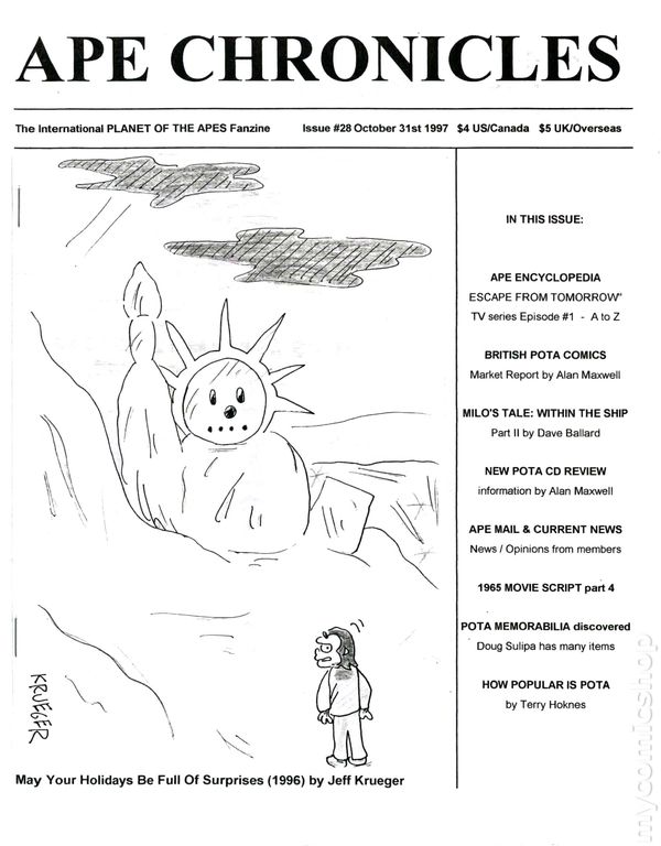 APE CHRONICLES magazine side cover Issue 28 31 October 1997