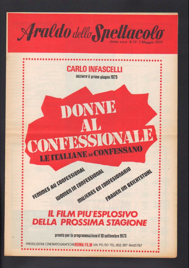 ARALDO DELLO SPETTACOLO magazine side cover Issue 13 7 May 1973