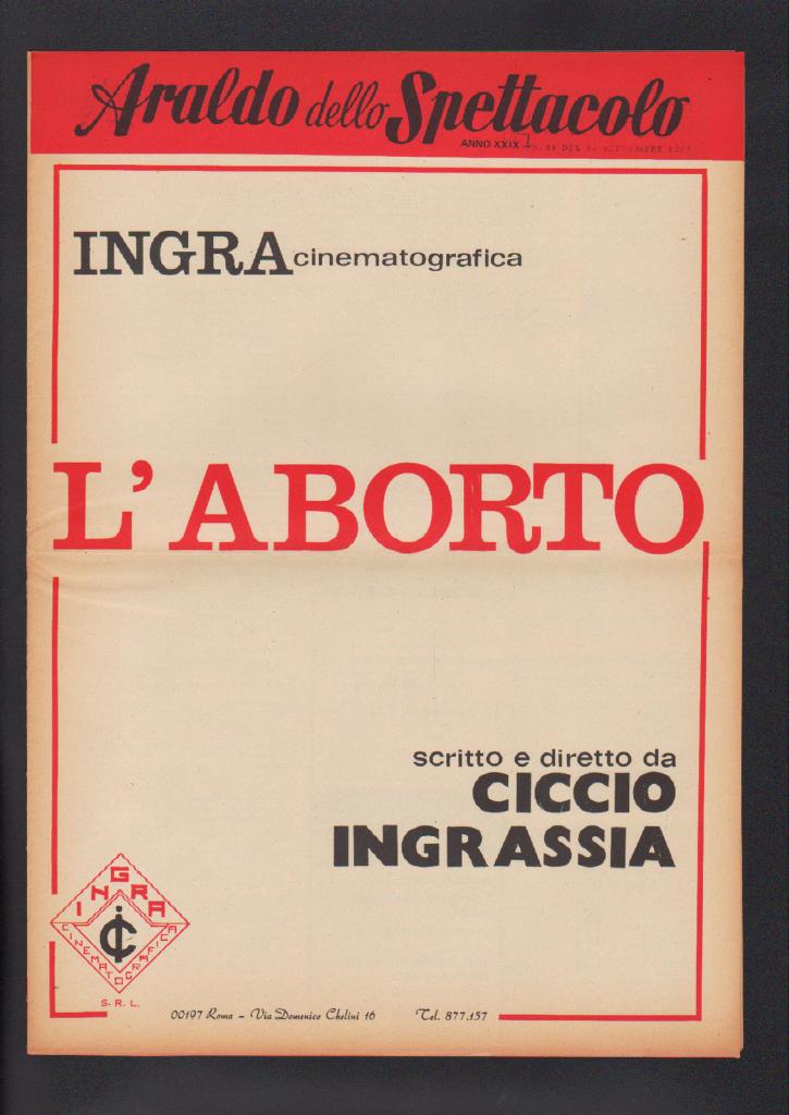 ARALDO DELLO SPETTACOLO magazine side cover Issue 24 18 September 1973