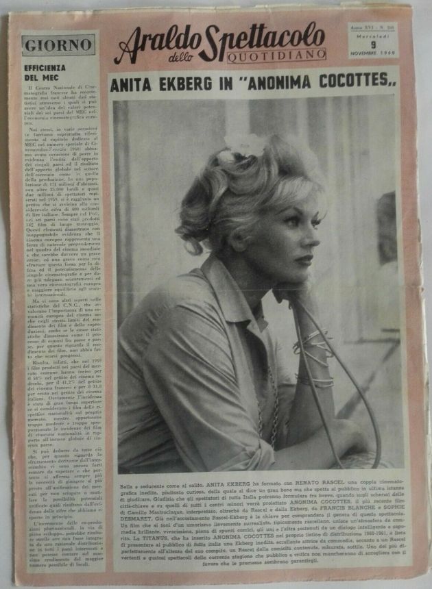 ARALDO DELLO SPETTACOLO magazine side cover Issue 200 9 November 1960