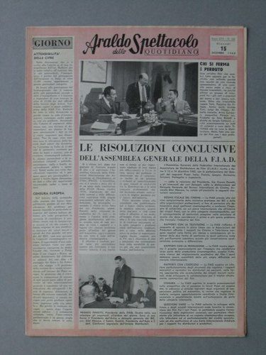 ARALDO DELLO SPETTACOLO magazine side cover Issue 225 15 December 1960