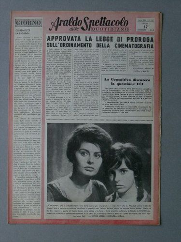 ARALDO DELLO SPETTACOLO magazine side cover Issue 227 17 December 1960