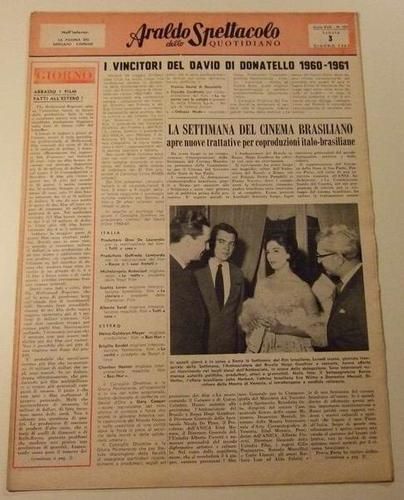 ARALDO DELLO SPETTACOLO magazine side cover Issue 101  1961