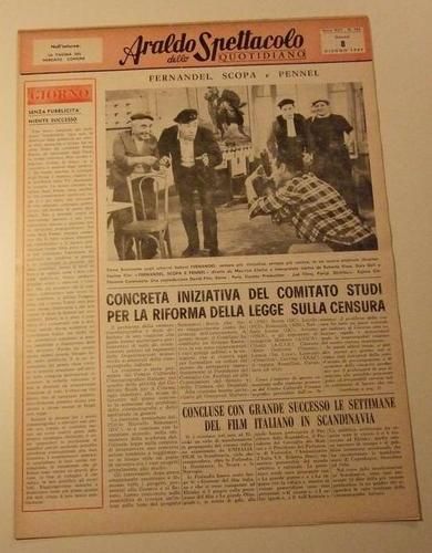 ARALDO DELLO SPETTACOLO magazine side cover Issue 104  1961
