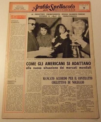 ARALDO DELLO SPETTACOLO magazine side cover Issue 106  1961