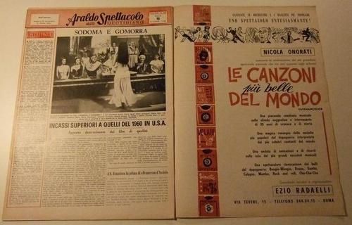ARALDO DELLO SPETTACOLO magazine side cover Issue 109  1961